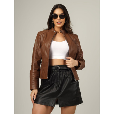 Brown Leather Jacket–Modern Style, Classic Comfort, Chic & Timeless