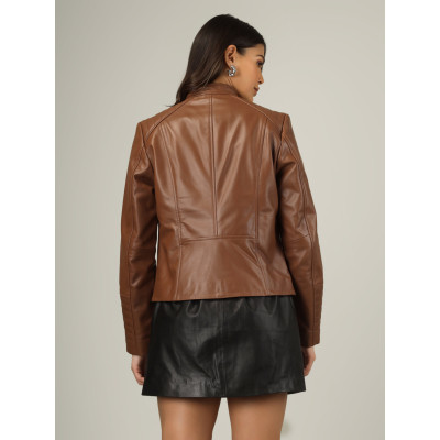 Brown Leather Jacket–Modern Style, Classic Comfort, Chic & Timeless