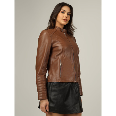 Brown Leather Jacket–Modern Style, Classic Comfort, Chic & Timeless