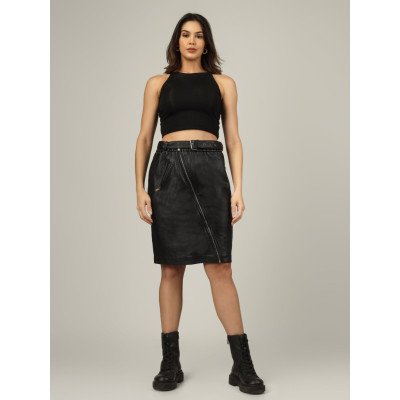 Velora Belted Leather Skirt – Chic, Bold & Stylish | Elegant, Modern & Confident