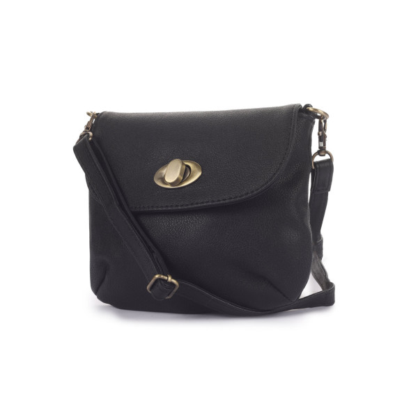 Classic Black Leather Crossbody Bag