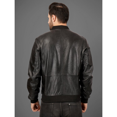 Night Force Bomber Jacket – Classic Black Leather. Best Price Night Force Bomber Jacket – Classic Black Leather. Best Price