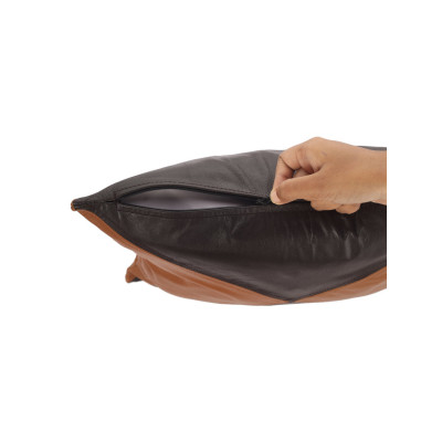 DualTone Luxe Leather Cushion Cover