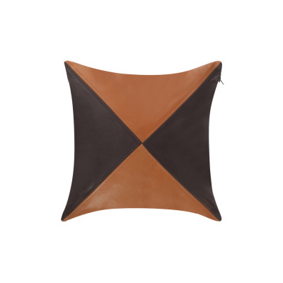 DualTone Luxe Leather Cushion Cover