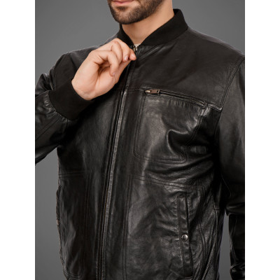 Night Force Bomber Jacket – Classic Black Leather. Best Price Night Force Bomber Jacket – Classic Black Leather. Best Price