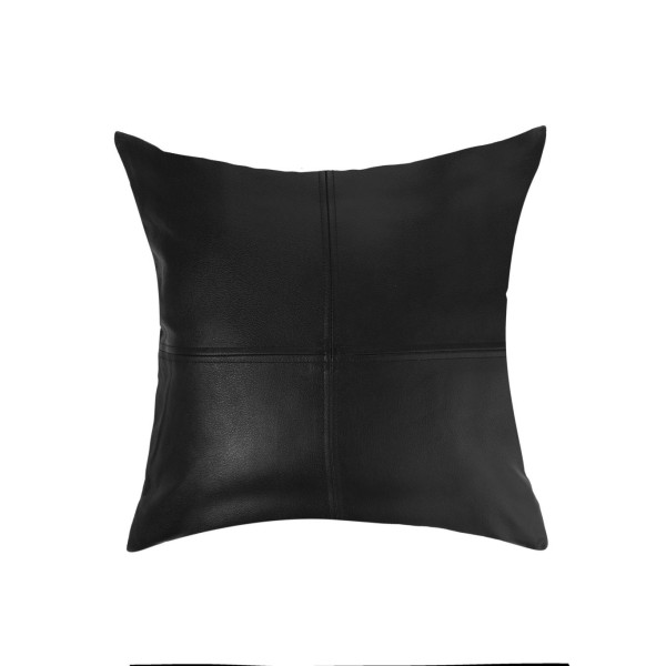 "Noir Luxe" Genuine Leather Cushion Cover
