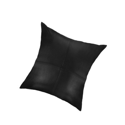 "Noir Luxe" Genuine Leather Cushion Cover