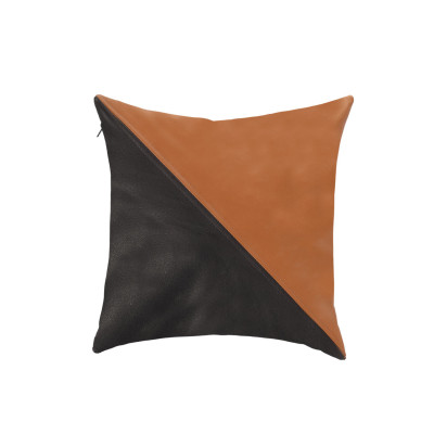 "Split Edge" Two-Tone Leather Cushion Cover