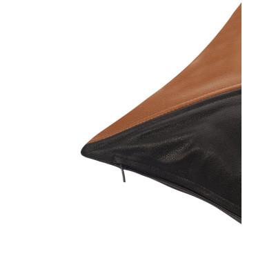 "Split Edge" Two-Tone Leather Cushion Cover