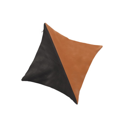 "Split Edge" Two-Tone Leather Cushion Cover