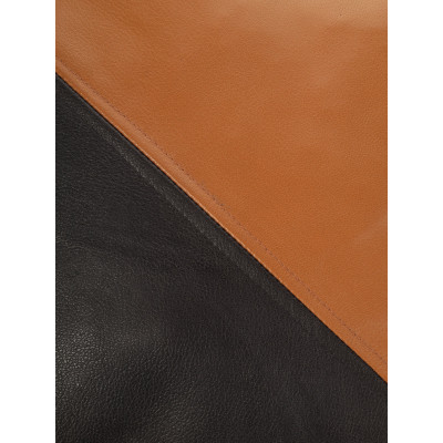 "Split Edge" Two-Tone Leather Cushion Cover