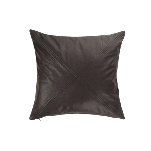 "Chestnut Cross" Leather Cushion Cover