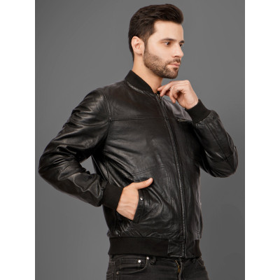 Night Force Bomber Jacket – Classic Black Leather. Best Price Night Force Bomber Jacket – Classic Black Leather. Best Price