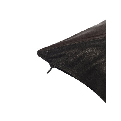 Bianco Noir Leather Accent Cushion