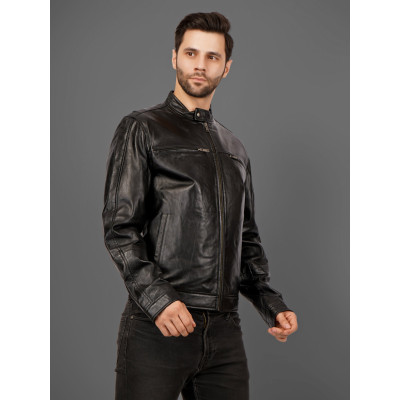 Men’s Classic Moto Leather Jacket – Timeless Biker Style | Lambskin