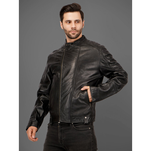 The Maverick – Black Lamb Leather Jacket