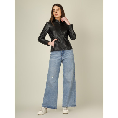 Katrina Full-Grain Leather Jacket–Modern Style, Classic Comfort, Chic & Timeless