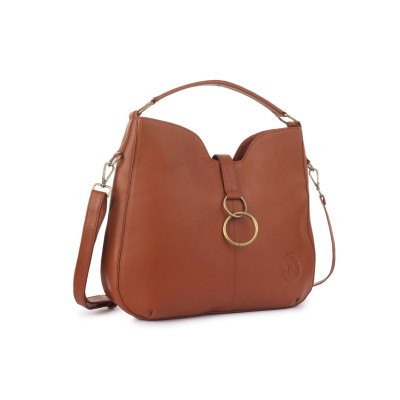 Bannhuff London Verona Leather Hobo Bag | Premium Cognac Leather Handbag