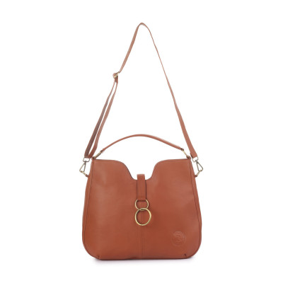 Bannhuff London Verona Leather Hobo Bag | Premium Cognac Leather Handbag