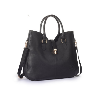 Bannhuff London Milano Leather Tote Bag | Premium Black Leather Handbag for Women