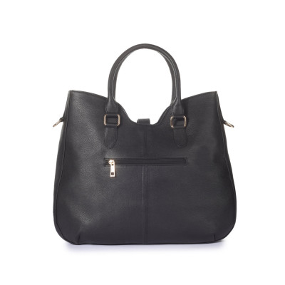 Bannhuff London Milano Leather Tote Bag | Premium Black Leather Handbag for Women