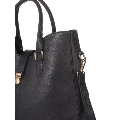 Bannhuff London Milano Leather Tote Bag | Premium Black Leather Handbag for Women