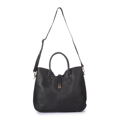 Bannhuff London Milano Leather Tote Bag | Premium Black Leather Handbag for Women