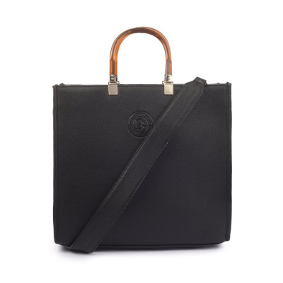 Midnight Elegance Black Structured Tote Bag – Stylish Women's Handbag
