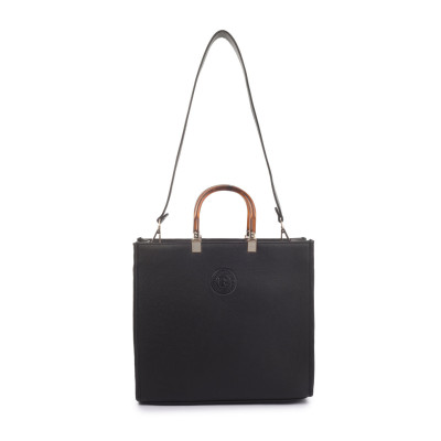 Midnight Elegance Black Structured Tote Bag – Stylish Women's Handbag