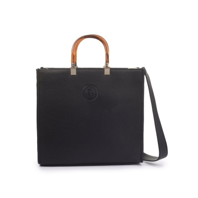 Midnight Elegance Black Structured Tote Bag – Stylish Women's Handbag