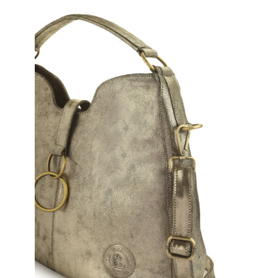 Bannhuff London Celeste Ring Hobo – Metallic Gold Designer Handbag