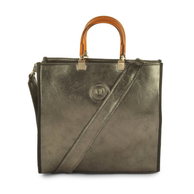 Metallic Leather Tote Bag for Women | Bannhuff London Celeste Designer Tote