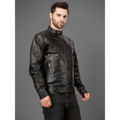 Shadowline Leather Jacket – Classic Black Finish | Sleek Modern Style