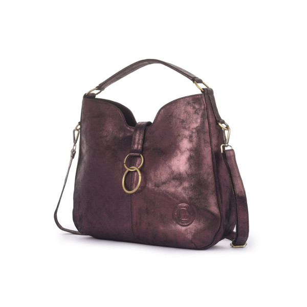 Velvet Ember Ring Hobo Bag