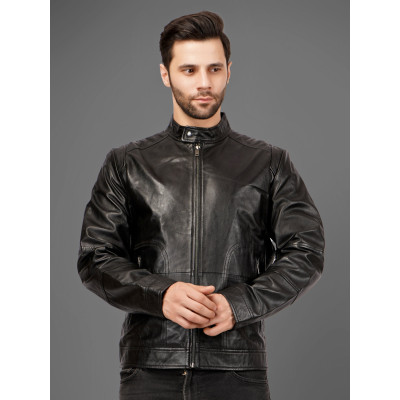 Shadowline Leather Jacket – Classic Black Finish | Sleek Modern Style