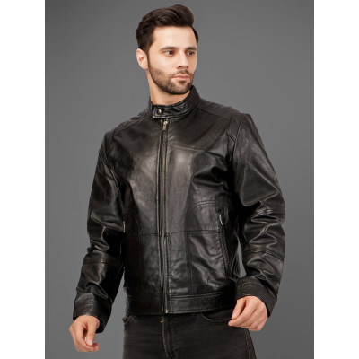 Shadowline Leather Jacket – Classic Black Finish | Sleek Modern Style