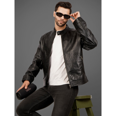 Shadowline Leather Jacket – Classic Black Finish | Sleek Modern Style