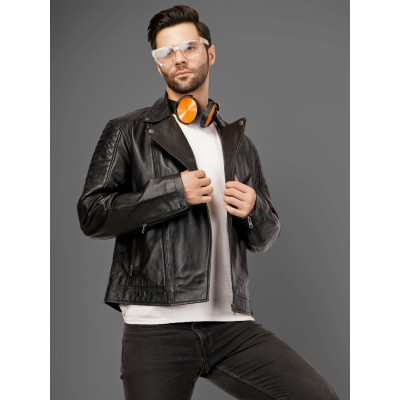 Men's Wide Lapel Collar Jacket – Timeless Leather Look | Classic Fit Men's Wide Lapel Collar Jacket – Timeless Leather Look | Classic Fit