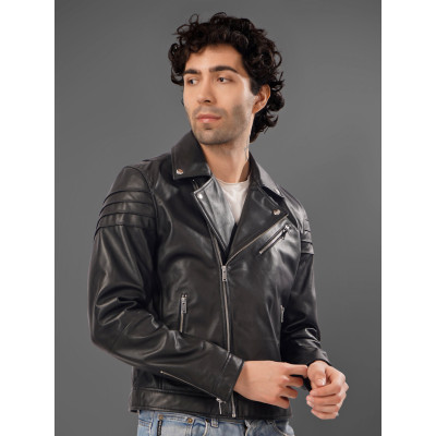 Men’s Black Leather Biker Jacket | Premium Fit | Classic Moto Style Men’s Black Leather Biker Jacket | Premium Fit | Classic Moto Style