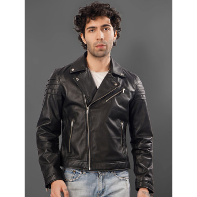 Men’s Black Leather Biker Jacket | Premium Fit | Classic Moto Style Men’s Black Leather Biker Jacket | Premium Fit | Classic Moto Style