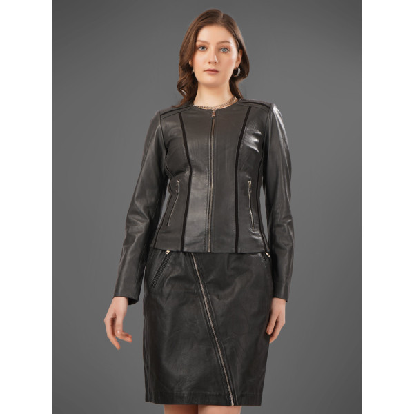 Modern Black Leather Jacket
